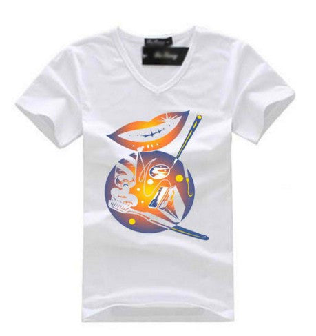 Men's V-neck T-shirts Short Sleeve