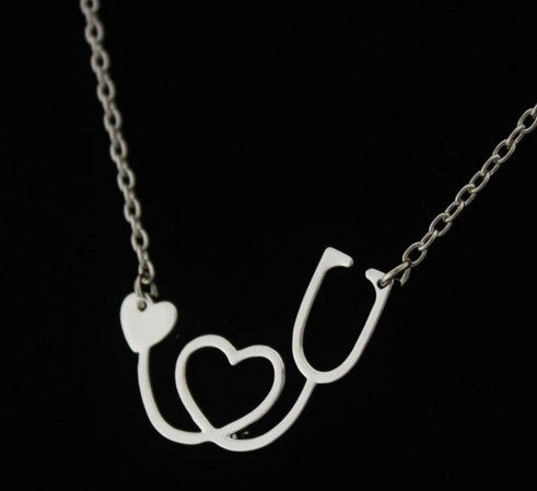 Medical Stethoscope Heart Collar Body Chain Necklace