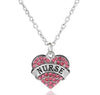 Nurse Crystal Heart Rhinestones Necklace
