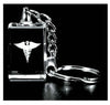 Medical Caduceus 3d Laser Crystal Key Chain